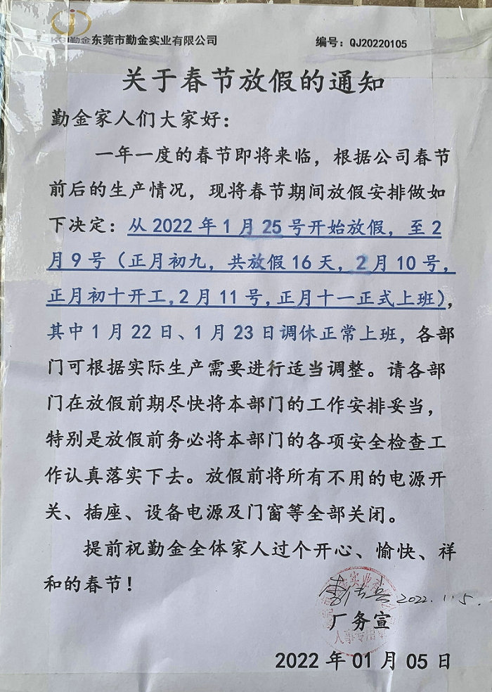 Spring Festival holiday